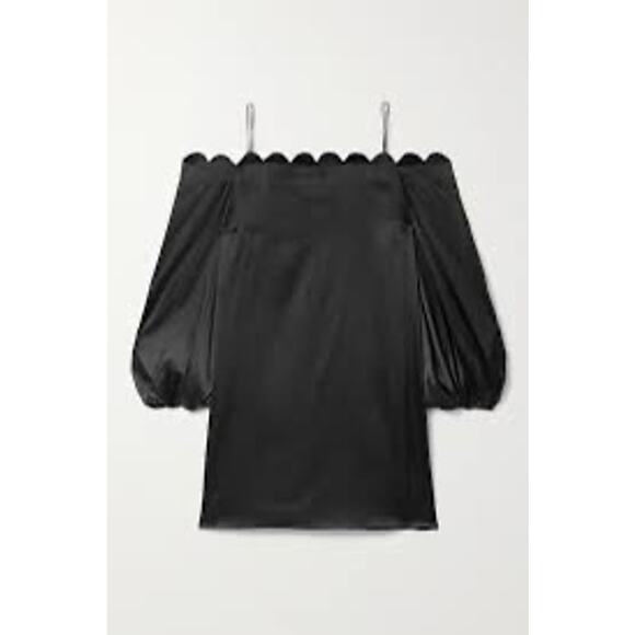 BERNADETTE Michelle Off-the-shoulder Scalloped Stretch-silk Satin Mini Dress 42 - Picture 2 of 12